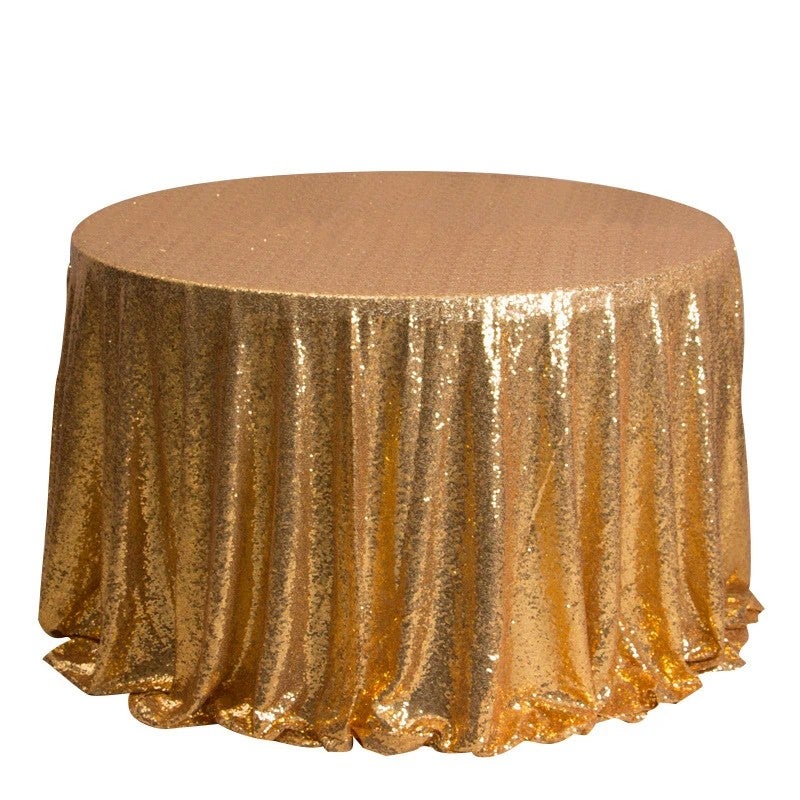 Bluejw Manteles Redondo Para Eventos Fiesta Mantel De Lentejuelas Round Sequin Tablecloth Gold Table Cloth Round Wedding for Parties - Image 1